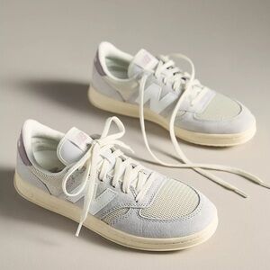 Anthropologie New Balance T500 Sneakers in White Gray Purple Women’s 9 Men’s 7.5